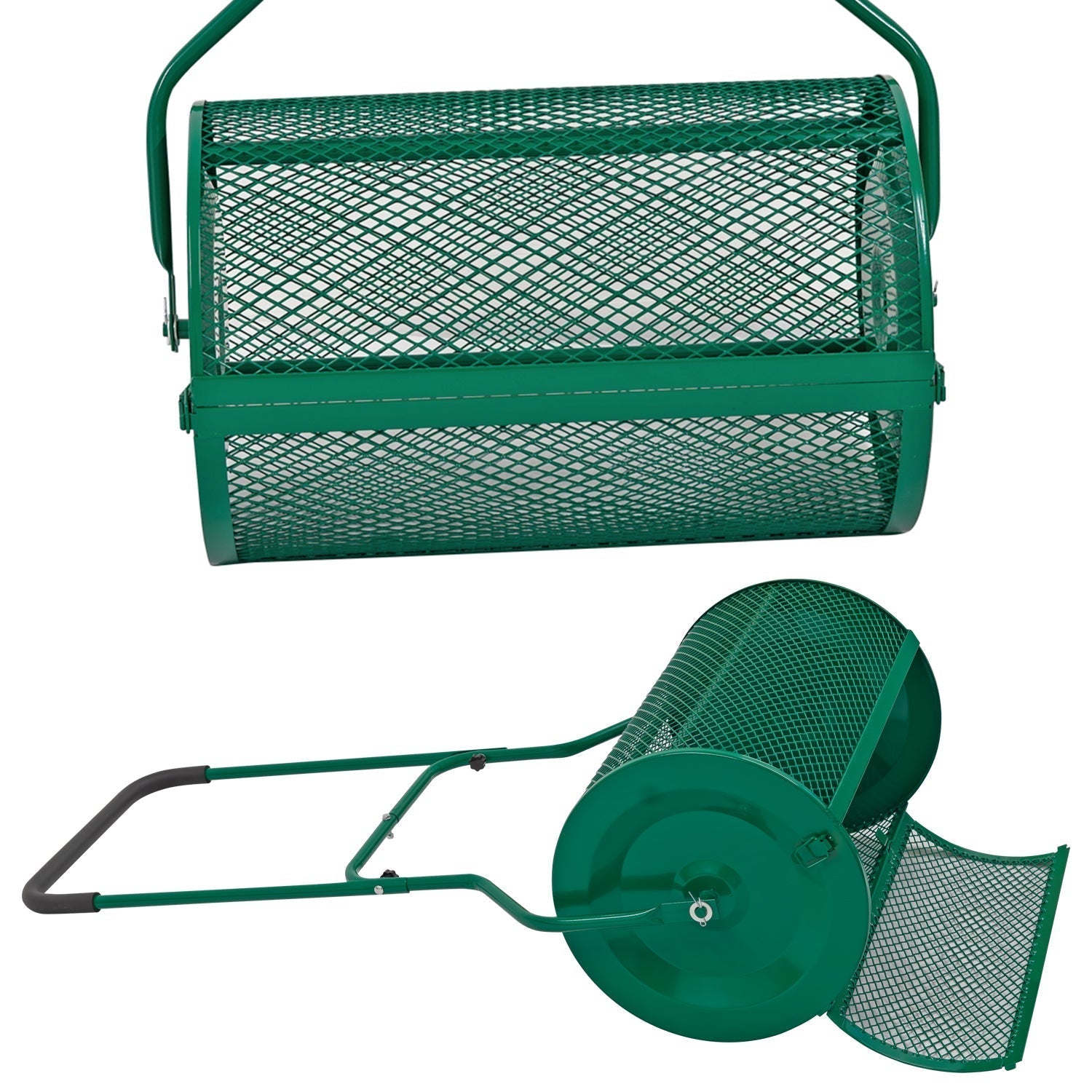 CMGardens 76L Lawn Compost Spreader Top Dress Soil/Fertiliser/Seed Heavy Duty Garden Roller